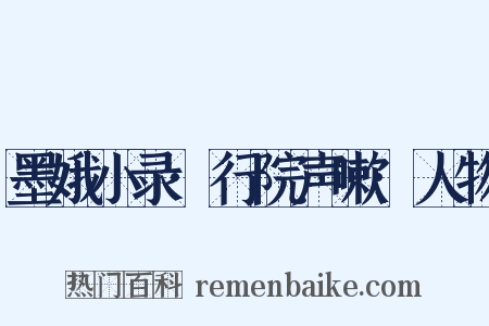 墨娥小录·行院声嗽·人物是什么意思的图片